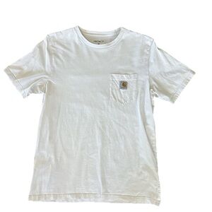 Carhartt T Shirt Mens M Light Gray Loose Fit Short Sleeve Workwear Pocket Heavy